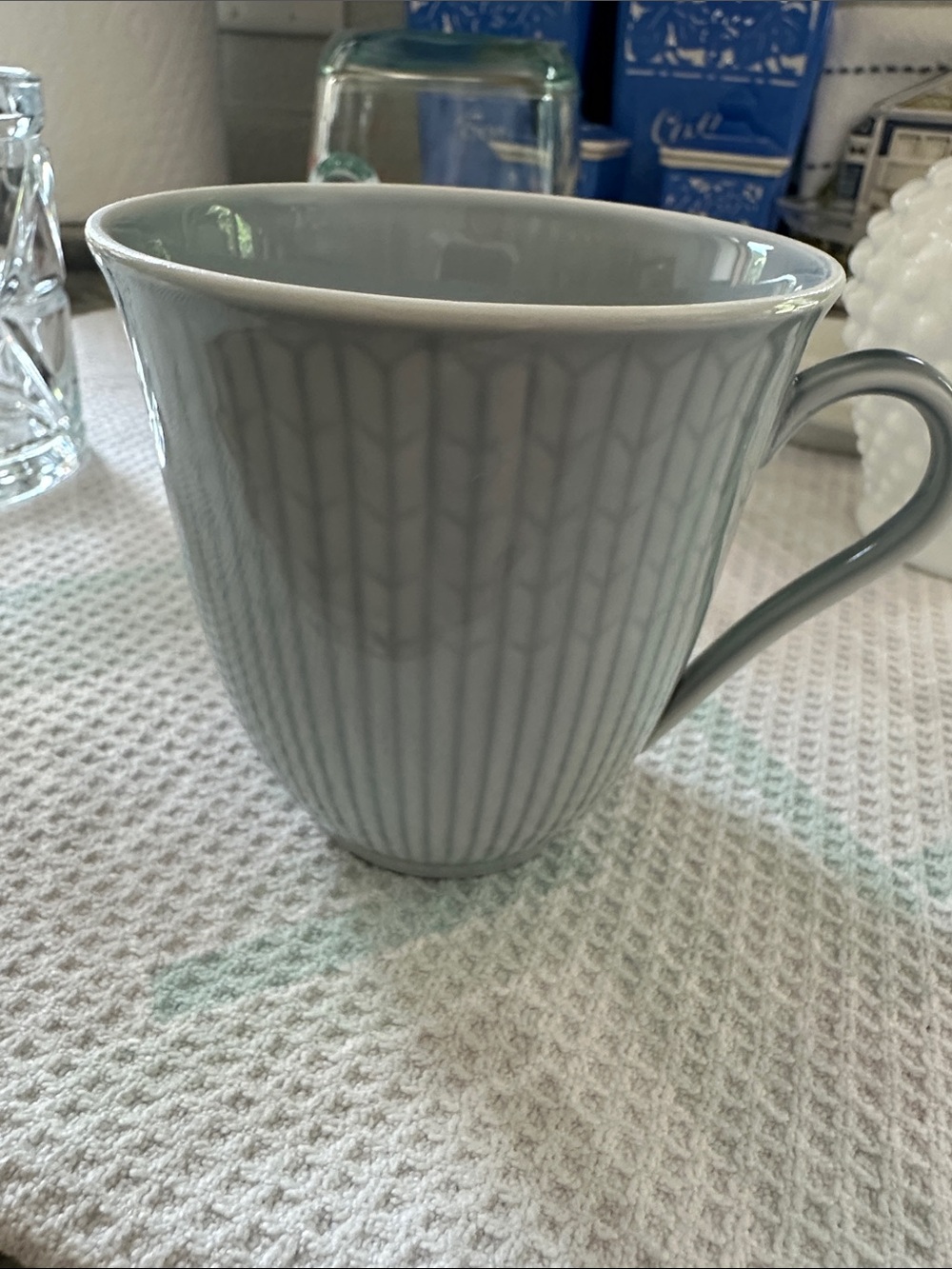 Rorstrand light blue/gray Textured Coffee Mug with Handle